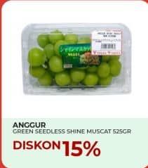 Promo Harga Anggur Shine Muscat Green Seedless 525 gr - Yogya