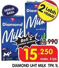 Promo Harga Diamond Milk UHT All Variants 1000 ml - Superindo