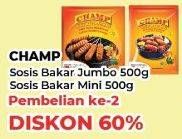 Promo Harga CHAMP Sosis Bakar Jumbo, Mini 500 gr - Yogya