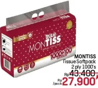 Promo Harga Montiss Facial Tissue 1000 sheet - LotteMart