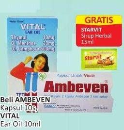 Promo Harga AMBEVEN Obat Wasir/VITAL Ear Oil 10ml  - Alfamart