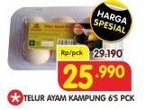 Promo Harga 365 Telur Ayam Kampung 6 pcs - Superindo