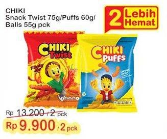 Promo Harga Chiki Snack Twist 75g/Puffs 60g/Balls 55g  - Indomaret