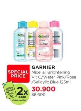 Promo Harga Garnier Micellar Water Vitamin C, Pink, Rose, Salicylic BHA 125 ml - Watsons