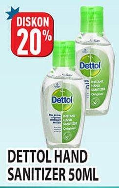 Promo Harga DETTOL Hand Sanitizer Original 50 ml - Hypermart