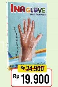 Promo Harga INA GLOVE Sarung Tangan Plastik 100 pcs - Alfamart