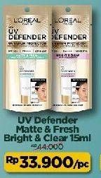 Promo Harga Loreal UV Defender Matte Fresh, Bright Clear 15 ml - Alfamart