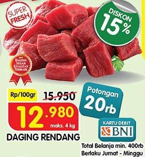 Promo Harga Daging Rendang Sapi per 100 gr - Superindo