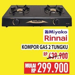 Promo Harga MIYAKO/ RINNA Kompor Gas 2 Tungku  - Hypermart