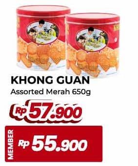 Promo Harga Khong Guan Assorted Biscuit Red 650 gr - Yogya