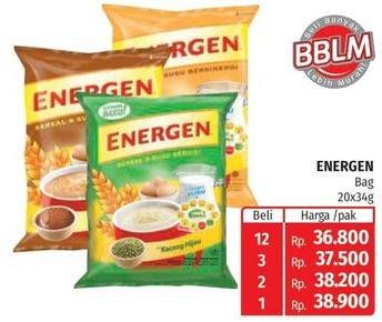 Promo Harga ENERGEN Cereal Instant per 20 sachet 30 gr - Lotte Grosir