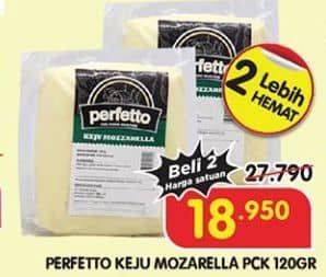 Promo Harga Perfetto Keju Mozzarella 120 gr - Superindo