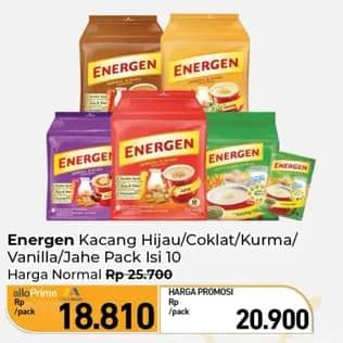 Promo Harga Energen Cereal Instant Kacang Hijau, Chocolate, Kurma, Vanilla, Jahe per 10 sachet 30 gr - Carrefour