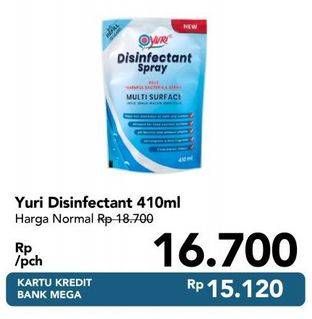 Promo Harga YURI Disinfectant Spray 410 ml - Carrefour