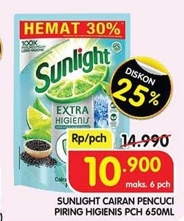 Promo Harga Sunlight Pencuci Piring Higienis Plus With Habbatussauda 650 ml - Superindo