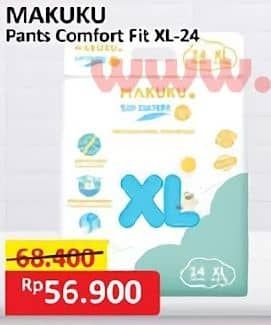 Promo Harga Makuku Comfort Fit Diapers Pants XL24 24 pcs - Alfamart