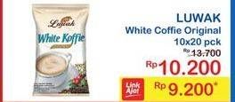 Promo Harga Luwak White Koffie Original per 10 sachet 20 gr - Indomaret