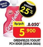 Promo Harga GREENFIELDS Yogurt Squeeze All Variants 80 gr - Superindo