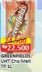 Promo Harga Greenfields UHT Choco Malt 1000 ml - Alfamart