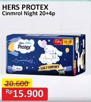 Promo Harga Hers Protex Comfort Night Wing 30cm, Wing 35cm 24 pcs - Alfamart