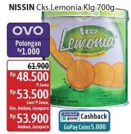 Promo Harga Nissin Cookies Lemonia 650 gr - Alfamidi