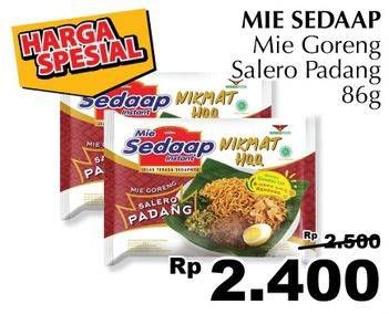 Promo Harga SEDAAP Mie Goreng Salero Padang 86 gr - Giant