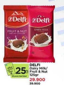 Promo Harga Delfi Chocolate Dairy Milk, Fruit Nut 125 gr - Watsons