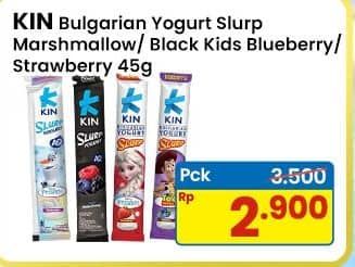 Promo Harga KIN Bulgarian Yogurt Slurp Kids Marshmallow, Black, Strawberry 45 gr - Indomaret