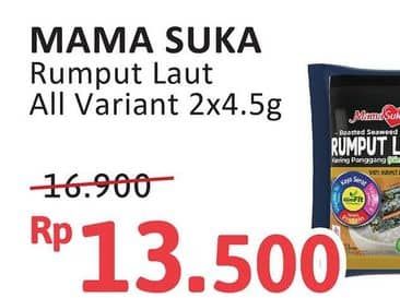 Promo Harga Mamasuka Rumput Laut Panggang All Variants per 2 bungkus 4 gr - Alfamidi