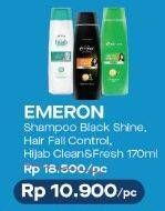 Promo Harga EMERON Shampoo Black Shine, Hair Fall Control, Hijab Clean Fresh 170 ml - Alfamart