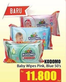 Promo Harga KODOMO Baby Wipes Classic Blue, Rice Milk Pink 50 pcs - Hari Hari