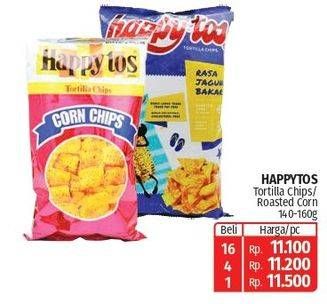 Promo Harga Happy Tos Tortilla Chips Jagung Bakar/Roasted Corn, Merah 140 gr - Lotte Grosir