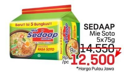 Promo Harga Sedaap Mie Kuah Soto per 5 pcs 75 gr - LotteMart