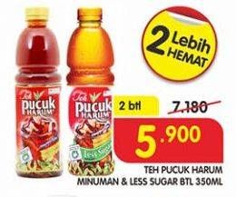 Promo Harga TEH PUCUK HARUM Minuman Teh Original, Less Sugar per 2 botol 350 ml - Superindo