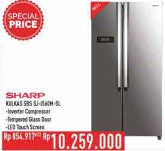 Promo Harga Sharp SJ-IS60 | Side by Side Refrigerator  - Hypermart