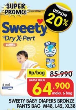 Promo Harga Sweety Bronze Pants Dry X-Pert M48, L42, XL38 38 pcs - Superindo