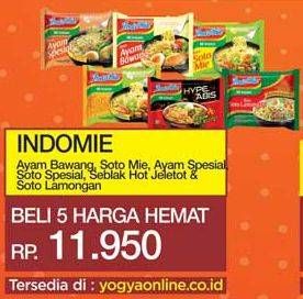 Promo Harga INDOMIE Mi Kuah Ayam Bawang, Soto Mie, Ayam Spesial, Soto Spesial, Seblak, Soto Lamongan per 5 pcs - Yogya