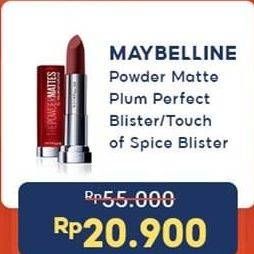 Promo Harga MAYBELLINE Color Sensational The Powder Mattes Plum Perfection, Touch Of Spice 3 gr - Indomaret