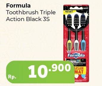 Promo Harga FORMULA Sikat Gigi Black 3 pcs - Carrefour