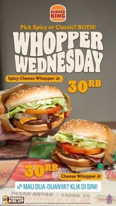 Promo Harga Whopper Wednesday  - Burger King