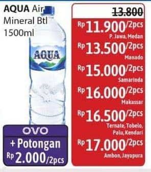 Promo Harga Aqua Air Mineral 1500 ml - Alfamidi