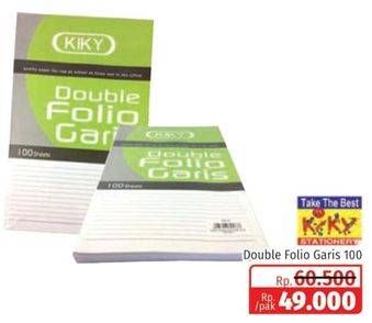Promo Harga KIKY Double Folio Garis 100 pcs - Lotte Grosir