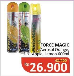 Promo Harga FORCE MAGIC Insektisida Spray Orange, 2in1 Apple, Lemon 600 ml - Alfamidi