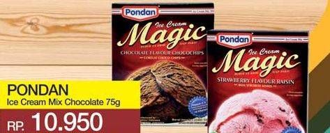 Promo Harga PONDAN Ice Cream Magic Chocolate Chocochips, Strawberry Raisin 75 gr - Yogya