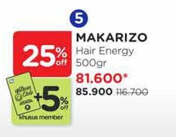 Promo Harga Makarizo Hair Energy Fibertherapy Hair & Scalp Creambath 500 gr - Watsons