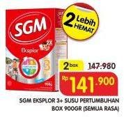 Promo Harga SGM Eksplor 3+ Susu Pertumbuhan All Variants per 2 box 900 gr - Superindo