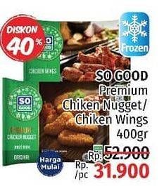 Promo Harga SO GOOD Chicken Nugget Premium/Spicy Wing 400gr  - LotteMart