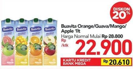 Promo Harga BUAVITA Fresh Juice Orange, Guava, Mango, Apple 1000 ml - Carrefour