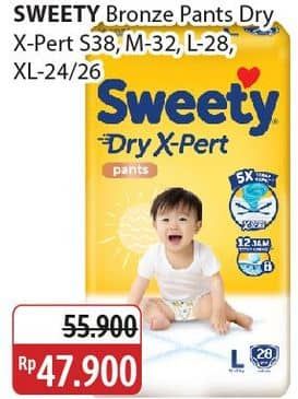Promo Harga Sweety Bronze Pants Dry X-Pert S36+2, M32, L28, XL24, XL26 24 pcs - Alfamidi