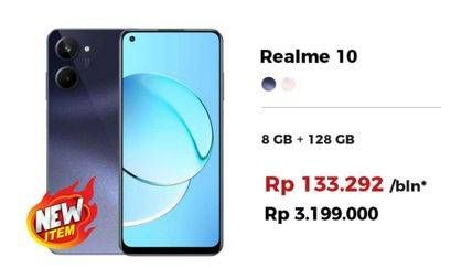 Promo Harga Realme 10 Smartphone 8GB + 128GB  - Erafone